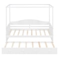 thumbnail image 3 of Jopath Twin Size Floor Bed with Roof, Kids House Floor Bed with Trundle for Boys Girls White, 3 of 9