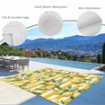 thumbnail image 3 of Lemon Leaves Outdoor Rug 6x9 Ft - Reversible Patio Rug Outdoor Camping Rugs, Yellow Vertical Stripes Spring Flowers Washable Indoor Outdoor Area Rugs, Non-Slip Outdoor Carpet Runner for Deck/Porch, 3 of 8