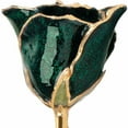 thumbnail image 3 of 24k Gold Dipped Sparkle Emerald Lacquer Real Rose Valentine's Day Holiday Gift, 3 of 4