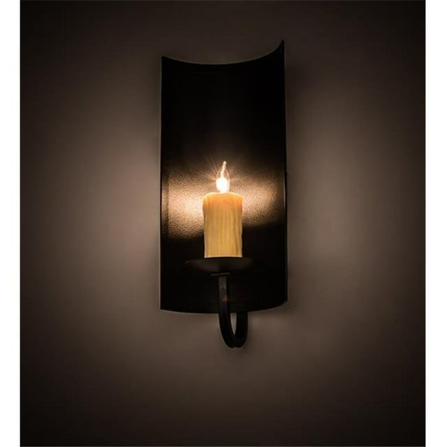 Meyda 193480 7 in. Shoreham Wall Sconce - Black & Silver
