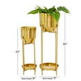 thumbnail image 3 of DecMode 31", 24"H Gold Metal Planter with Removable Stand (2 Count), 3 of 9