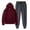 Wine, variant on Baqcunre Mens Hoodies Women With Pants Hoodie Plus Leisure Winter Fleece Hooded Plush Women Suits Track Suits For Men Set Tops For Men Grey L