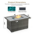 thumbnail image 7 of Brafab 44" Outdoor Propane Gas Fire Pit Table with Removable Lid & Waterproof Cover,50,000 BTU Updated Version PE Rattan Patio Firepit Table with Blue shining glass bead, 7 of 7