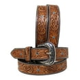 thumbnail image 4 of 44   Western 1-1/2" Wide Antique Floral Tooled Full-Grain Leather Belt 26RS06, 4 of 4