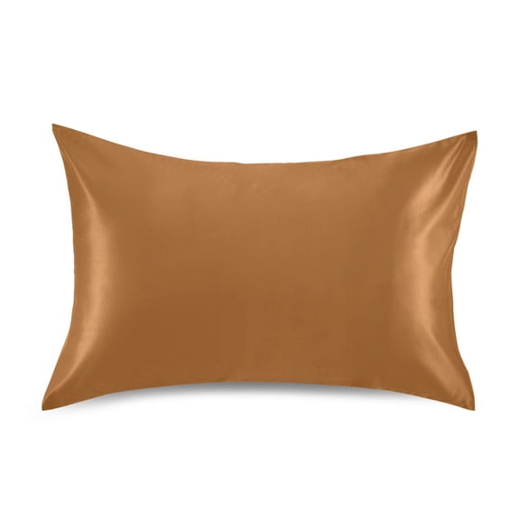 Satin Pillow Case Standard Silk Pillow Cover for Hair and Skin Envelope Closure Umber 20"x26"