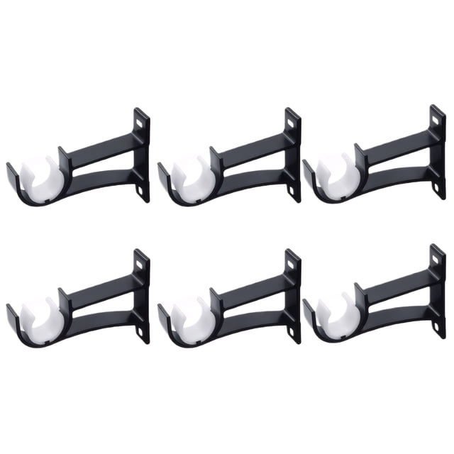 Soporte de aluminio Wosthever para barra de cortina soportes de decoración para comedor ventana Sombras de ventana negro 6 piezas