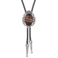 thumbnail image 2 of 2x Crown Bolo Tie Traje Rodeo Americano para Hombres Mujeres marrón + negro Hugo Corbata de bolo, 2 of 8