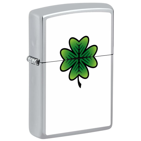 Zippo Lighter: Four Leaf Clover - High Polish Chrome 80960