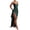Dark Green, variant on Women's Slit Crisscross Back Maxi Cami Dress with Lace Up Detail 92% Polyester 8% Elastane Lightweight Evening Wear