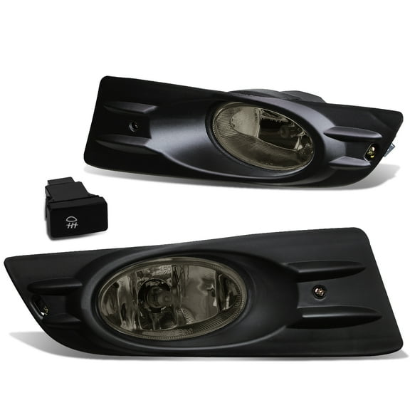 DNA Motoring FL-ZTL-186-SM For 2006 to 2007 Honda Accord Coupe UC1 Front Bumper Driving Fog Light Lamp Bezel Switch Smoked Lens