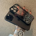 thumbnail image 5 of Strap Case for 6.7" iPhone 15 Pro Max with Wristband Kickstand, Bling Glitter Sparkle Clear Cover Soft TPU Bumper Adjustable Hand Grip Loop for iPhone 15 Pro Max 6.7 Inch, Black, 5 of 17