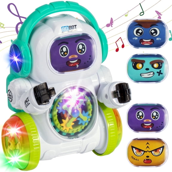Dammyty Robot Toy For Kids, Smart Electronic Dancing Robot Toys with Music and Light Up Eyes, Adjustable Volume, Toddler Toys Gift for Boys Girls