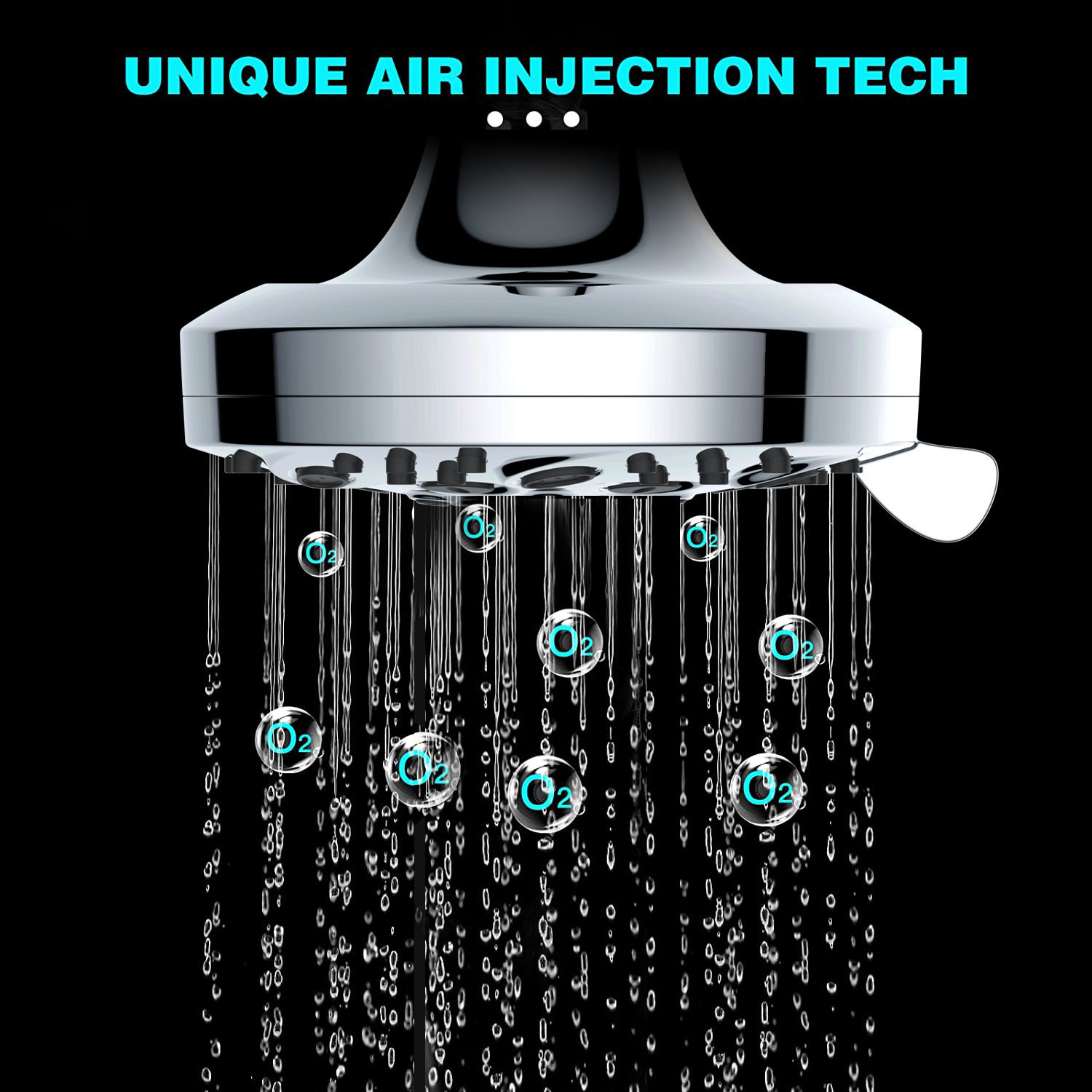 High Pressure Shower Head 5" Rain Fixed Showerhead 8-Spray Setting with Adjustable Brass Swivel Ball Joint - Excellent Replacement for Your Bath Shower Head