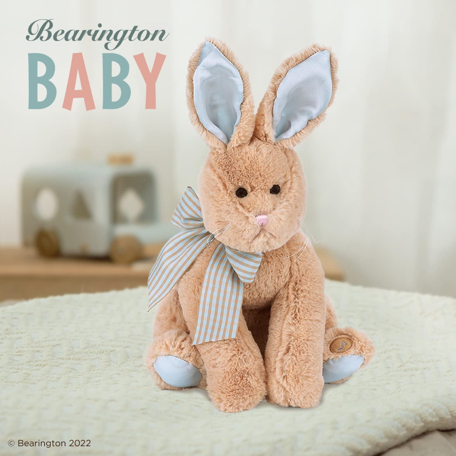 Bearington Baby Bunny Tail Plush Stuffed Animal Bunny with Rattle 8 inches Easter Bunny Rabbit Easter Gift Walmart