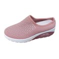 thumbnail image 1 of XEGLSBU Sabots Mule à Coussin d'Air en Maille Extensible Tricotée pour Femmes Mode Confortables Bout Rond Fermé Respirants à Enfiler à Talon Compensé Mules Orthopédiques Espadrilles pour l'Été Décontractées Plage Marche Pantoufles, 1 of 9
