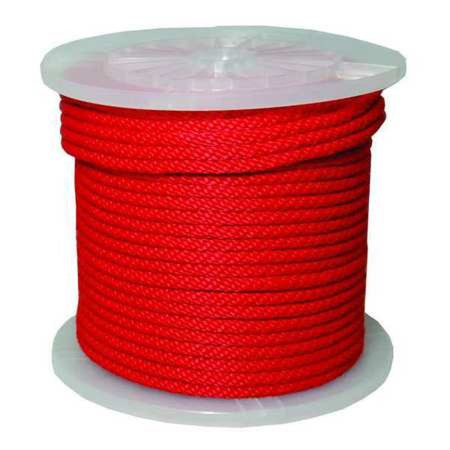 EVANS 98330 Braided Rope Spool,Red,3/8 in. x 500 ft.