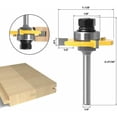 thumbnail image 4 of 45 Degree Lock Miter Router Bit Set, High Hardness YG6 Carbide Alloy Steel Blades For Seamless Woodworking, Heat Treated For Longevity In Furniture Crafting And Cabinetry (3-Piece), 4 of 5