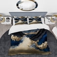 thumbnail image 2 of Designart "Gilded Mountains by the River" Landscape Mountains River Bedding Covert Set - Mountains River Gold Landscapes Bed Set With 2 Shams, 2 of 6