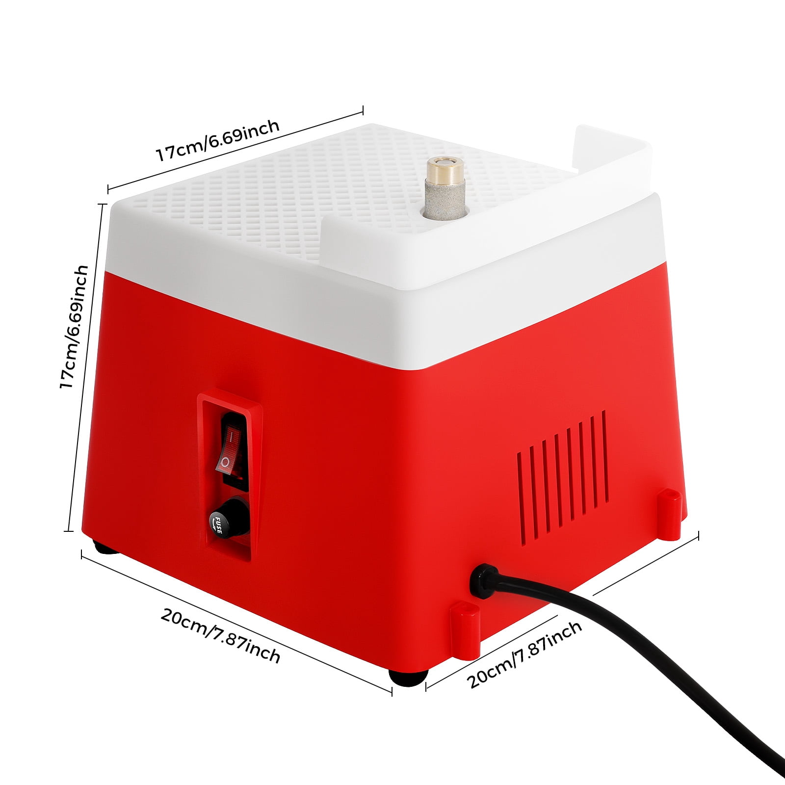 ChicHomey 110V Stained Glass Grinder Diamond,4200RPM, Automatic Water Feed,for Glass, Ceramic, Jade, Stone, DIY & Workshop,Red​