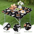 thumbnail image 4 of Halloween Ghosts Pumpkins and Spooky Icons Square Fitted Tablecloth with Elastic Edge,Square Table Cover,Washable Elastic Table Cover for Home Kitchen Party Decor 34"x34", 4 of 6
