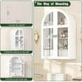 thumbnail image 3 of Medicine Cabinet with Tempered Glass Door, Arched Bathroom Wall Cabinet with Adjustable Shelf, for Kitchen, Living Room, Entryway, Laundry Room, Apartment, Office, Small Space, White, 3 of 9