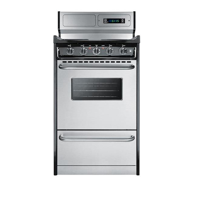 Summit REX2071SS 20 in. Wide Smoothtop Electric Range, Stainless Steel