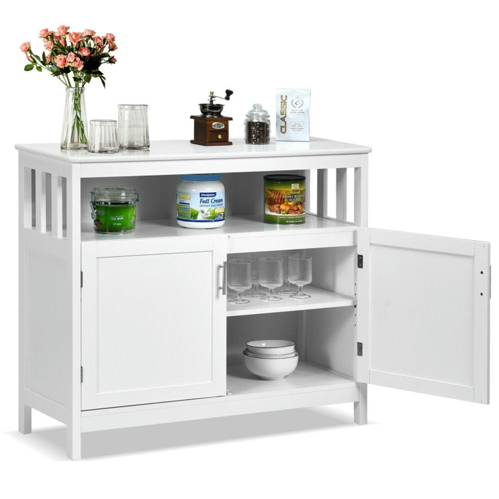 Finihen Kitchen Storage Cabinet, Buffet Sideboard, Kitchen Buffet Server Sideboard Storage Cabinet with 2 Doors and Shelf, for Dining Room, Kitchen, Living Room, White Finihen Kitchen Storage Cabinet, Buffet Sideboard, Kitchen Buffet Server Sideboard Storage Cabinet with 2 Doors and Shelf, for Dining Room, Kitchen, Living Room, White