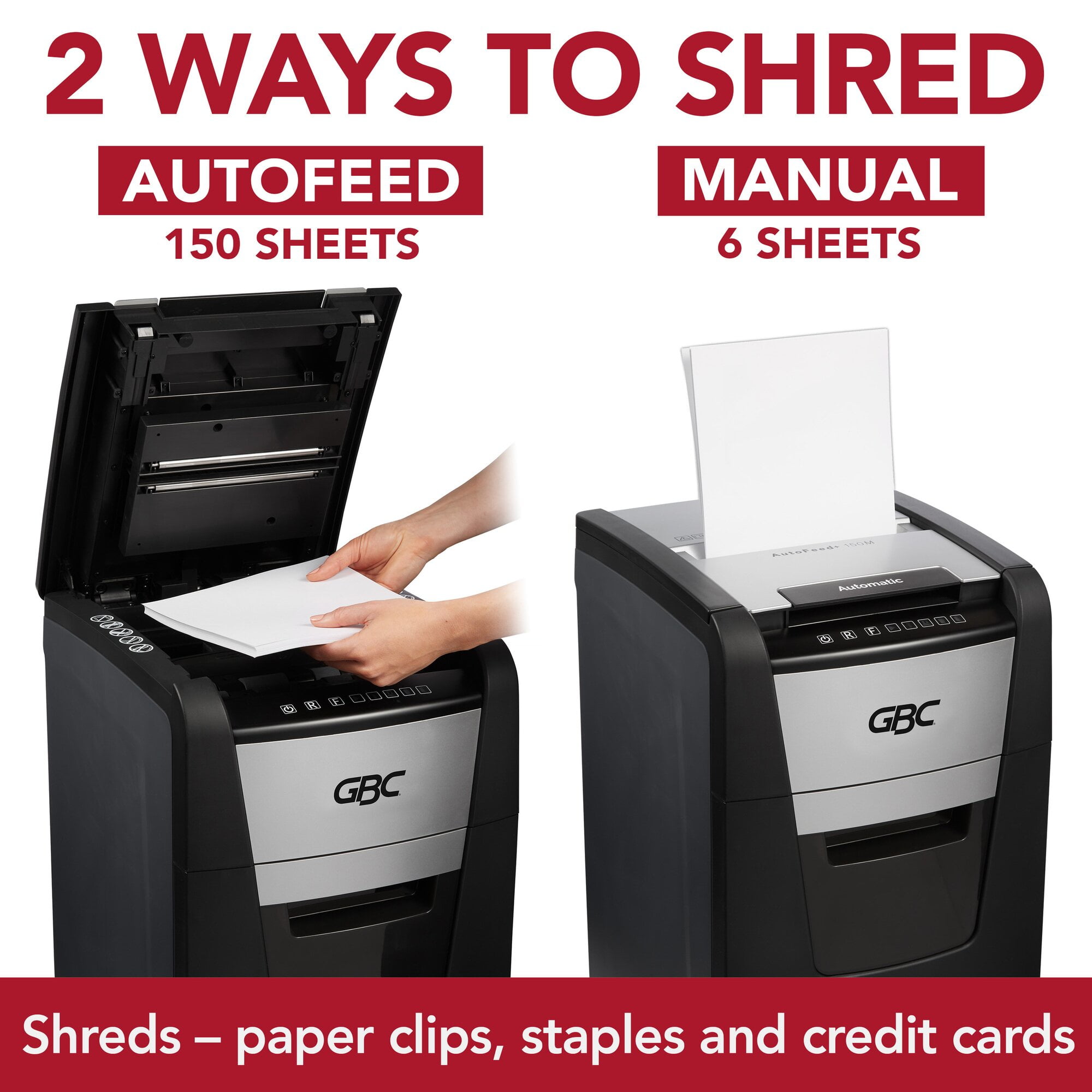 GBC AutoFeed+ Home Office Shredder, 150M, Micro-Cut, 150 Sheets