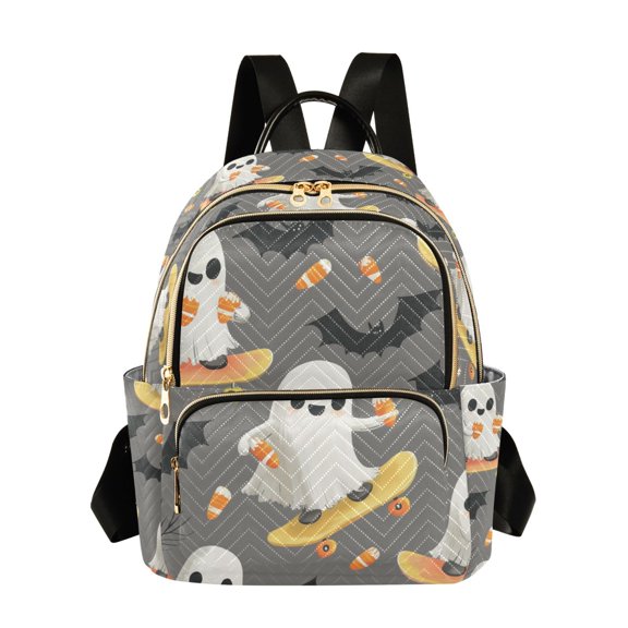 FORMRS Mini Backpack Purse for Women Quilted Travel Daypack Casual Shoulder Bag, Cute Ghosts