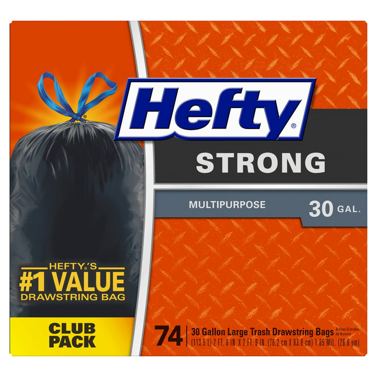 50-Count 30-Gallon Hefty Ultra Strong Multipurpose Large Trash Bags (Black,  Fabuloso) $12.78 w/ S&S & More + Free Shipping w/ Prime or on $35+