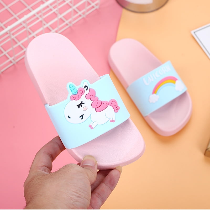 Kids Unicorn Sandals Non-Slip Household Slippers Summer Beach Water Shoes 