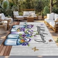 thumbnail image 2 of Hello Spring Outdoor Rug for Patio/Deck/Porch, Non-Slip Large Area Rug 4 x 6 Ft, Pastoral Purple Bottle Floral Gray Wooden Indoor Outdoor Rugs Washable Area Rugs, Reversible Camping Rug Carpet Runner, 2 of 8