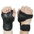 thumbnail image 2 of Muñequeras de patinaje sobre ruedas negras Guantes protectores duros para deportes de hielo para niñ Abanopi Muñequera, 2 of 7