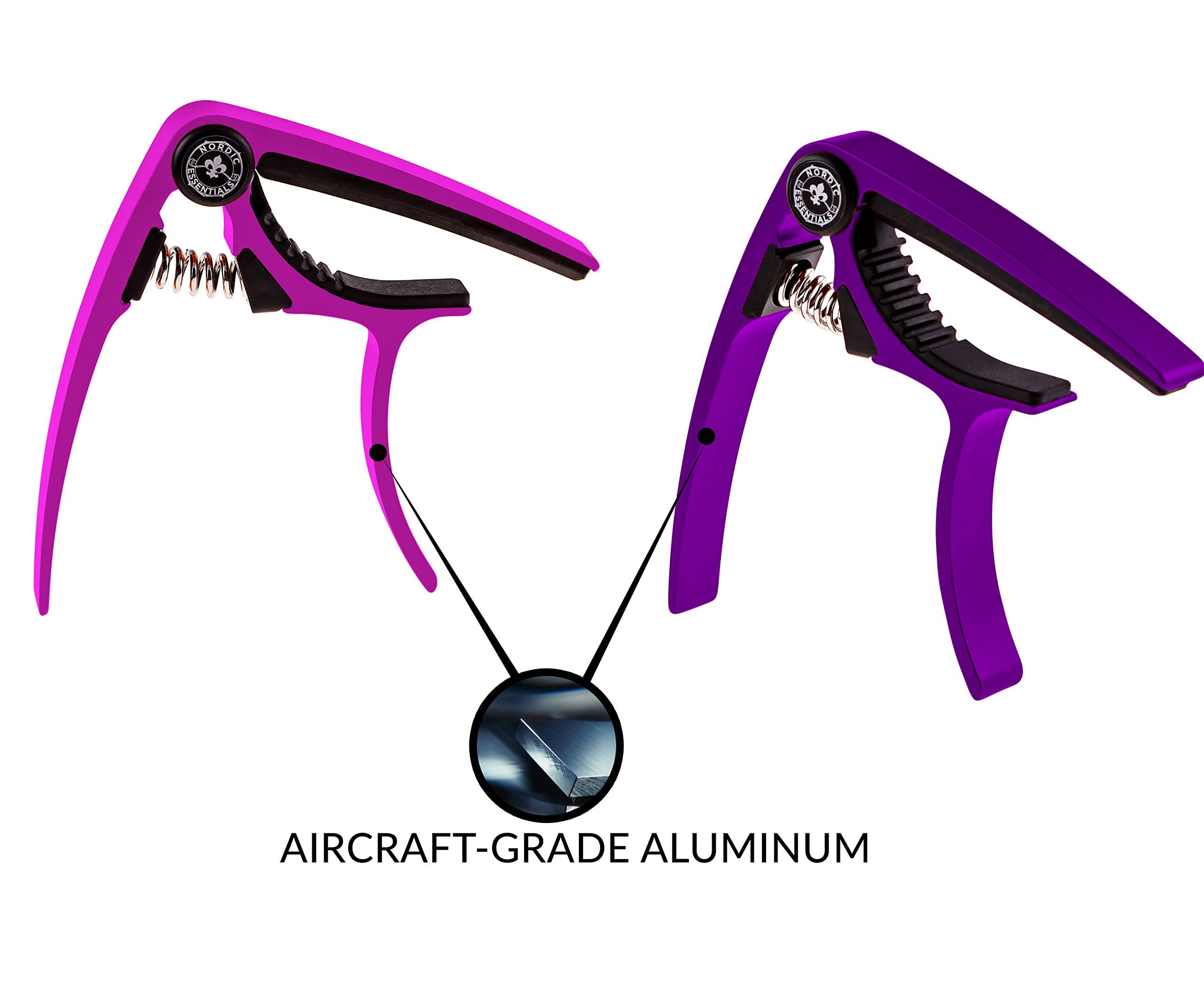 Nordic Essentials Silicone Capos Portable for Guitar Ukulele Banjo Mandolin Bass 2 Pack