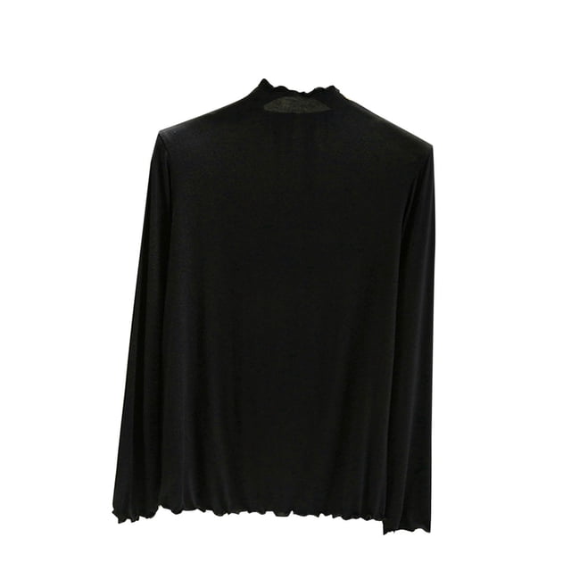 MeetoTime Chandails à Manches Longues Confortables pour Femmes Col Montant Chandails à Enfiler Doux Ajustés Couche de Base sous-Chandails