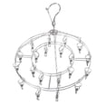 thumbnail image 1 of Tendedero de ropa, estante para calcetines con 20 clips, colgador de ropa, estante para calcetines de acero inoxidable, diseño de última generación, 1 of 8