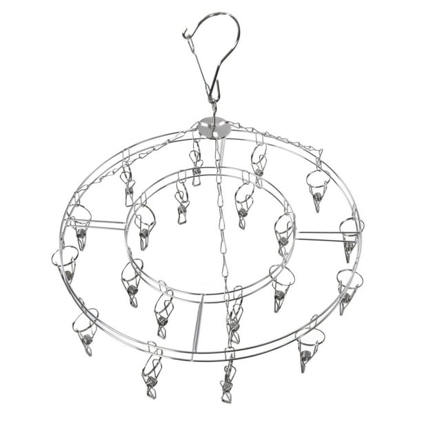 Tendedero de ropa, estante para calcetines con 20 clips, colgador de ropa, estante para calcetines de acero inoxidable, diseño de última generación