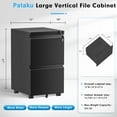 thumbnail image 3 of Pataku 2 Drawer File Cabinet, Small File Cabinets with Lock, Metal Rolling Filing Cabinet with 2 Drawer, Filing Cabinets for Home Office Fit A4/Letter/Legal, Easy Assembled, Black, 3 of 7