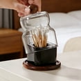 thumbnail image 5 of Walnut & Ceramic Toothpick Holder - Elegant Cloche Design, Handcrafted Tabletop Decor for Dining Table, Kitchen, Office - Oriental Home Decoration Gift, 5 of 7