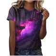 thumbnail image 5 of AUNVITO Women's Carnival Print T-shirt Loose Fit Round Neck Short Sleeve Casual and Festive Style, 5 of 5