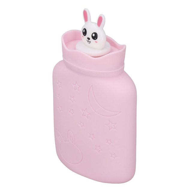 Hot Water Bottle, Hot Water Bag Silicone Microwave Heating Compact Adorable For Cold Weather Pink,Light Blue