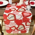 thumbnail image 4 of Valentine's Day Love Heart Table Runner 35.43×12.99in Pink Red Hearts Kitchen Dining Table Decor for Indoor Outdoor Anniversary Wedding Home Party Decoration 4 Sizes Available, 4 of 6