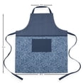 thumbnail image 7 of Mainstays Chef Kitchen Apron, 28" x 32" Cotton Apron with Pocket for Cooking, Baking, Gardening, Blue Floral Stripe, 7 of 7