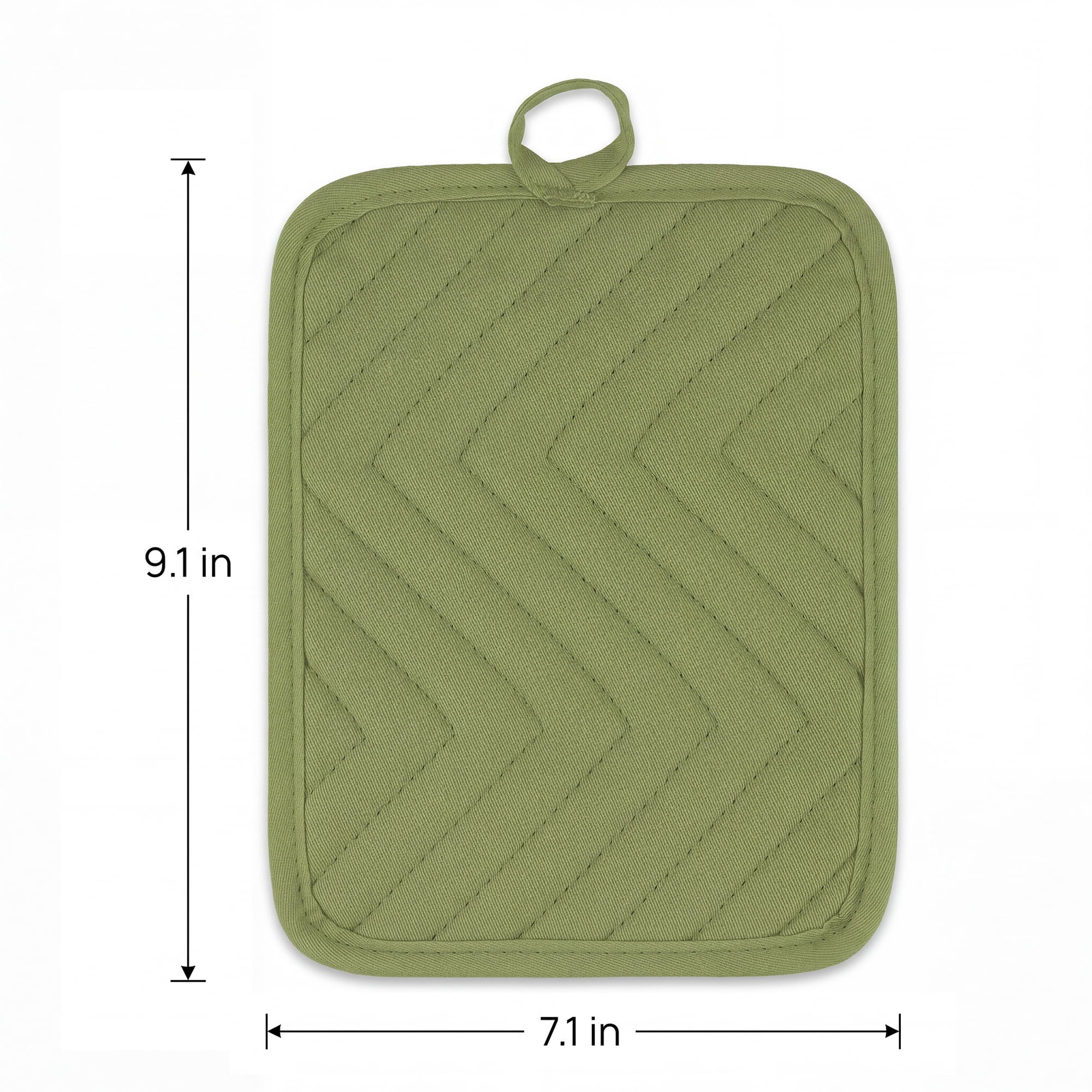 Unique Bargains 2 Pcs Pot Holders Heat Resistant Non Slip Hot Pads for Kitchen Green 9.1"x7.1"