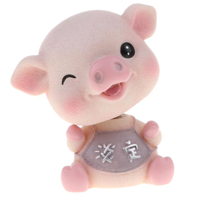 Sacudiendo La Cabeza Muñeca Asintiendo con La Cabeza de Cerdo de La Juguetes Coche Ornamento Del Tablero de Instrumentos B Sunnimix Resina que sacude la muñeca principal