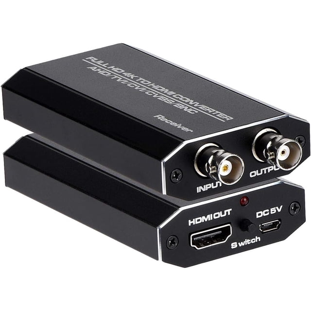 Convertidor de TVI/CVI/AHD a HDMI, Full HD 4K 720P/ 1080P/ 3MP/ 4MP/ 5MP/ 8MP BNC a HDMI Adaptador de Video para Monitor HDTV DVRs