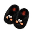thumbnail image 4 of Pantuflas de monstruo cálidas e informales, bonitas, para el hogar, para dormitorio, interior y exterior Negro, 4 of 9