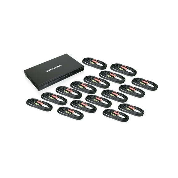 IOGEAR 16-Port USB HDMI KVMP Switch with USB Cable Sets (TAA Compliant) - 16 Computer(s) - 1 Local User(s) - 1920 x 1200 - 20 x USB - 17 x HDMI - 1U - Rack-mountable, Desktop - TAA Compliant