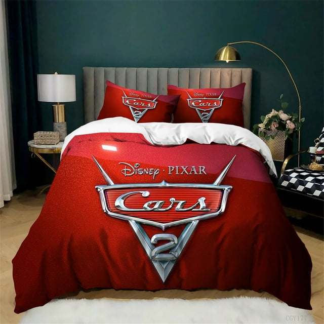 Classic Bedding Set Lightweight Quilt Cover Comforter Set 3 Pieces Ultra Soft All-Season Cars for Teen Duvet Cover Set