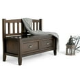 thumbnail image 3 of Simpli Home Burlington SOLID WOOD 42 inch Wide Transitional Entryway Storage Bench with Drawers in Mahogany Brown, 3 of 12